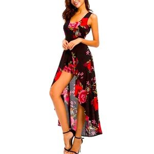 KorMei Classic Fashion High/Low Sundress with Shorts, M